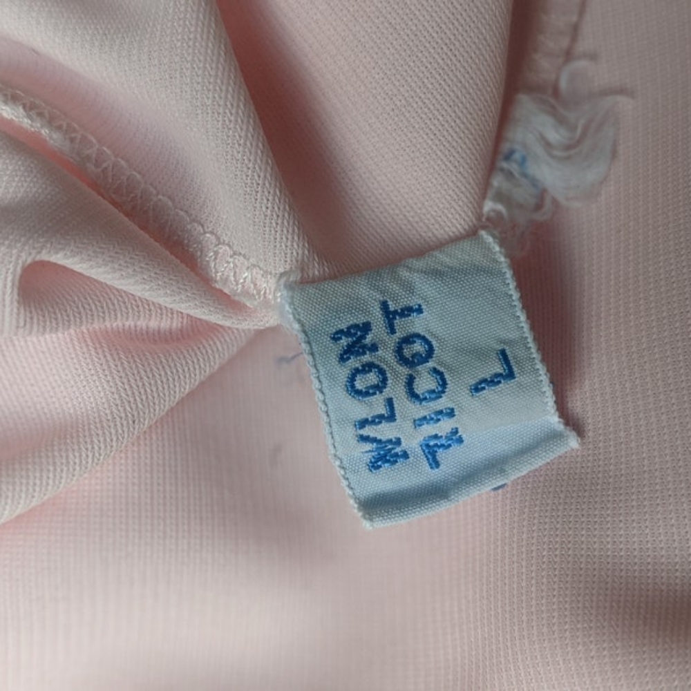 Vintage 1960s HARVEY WOODS Nobelt Pale Pink + Antique Lace Nylon Half Slip - Picture 2 of 5